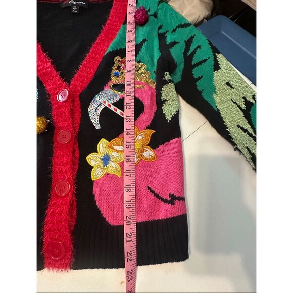 Multicolor Knit Button Front Ugly Christmas Cardigan XS Fits like S/M - Picture 3 of 8